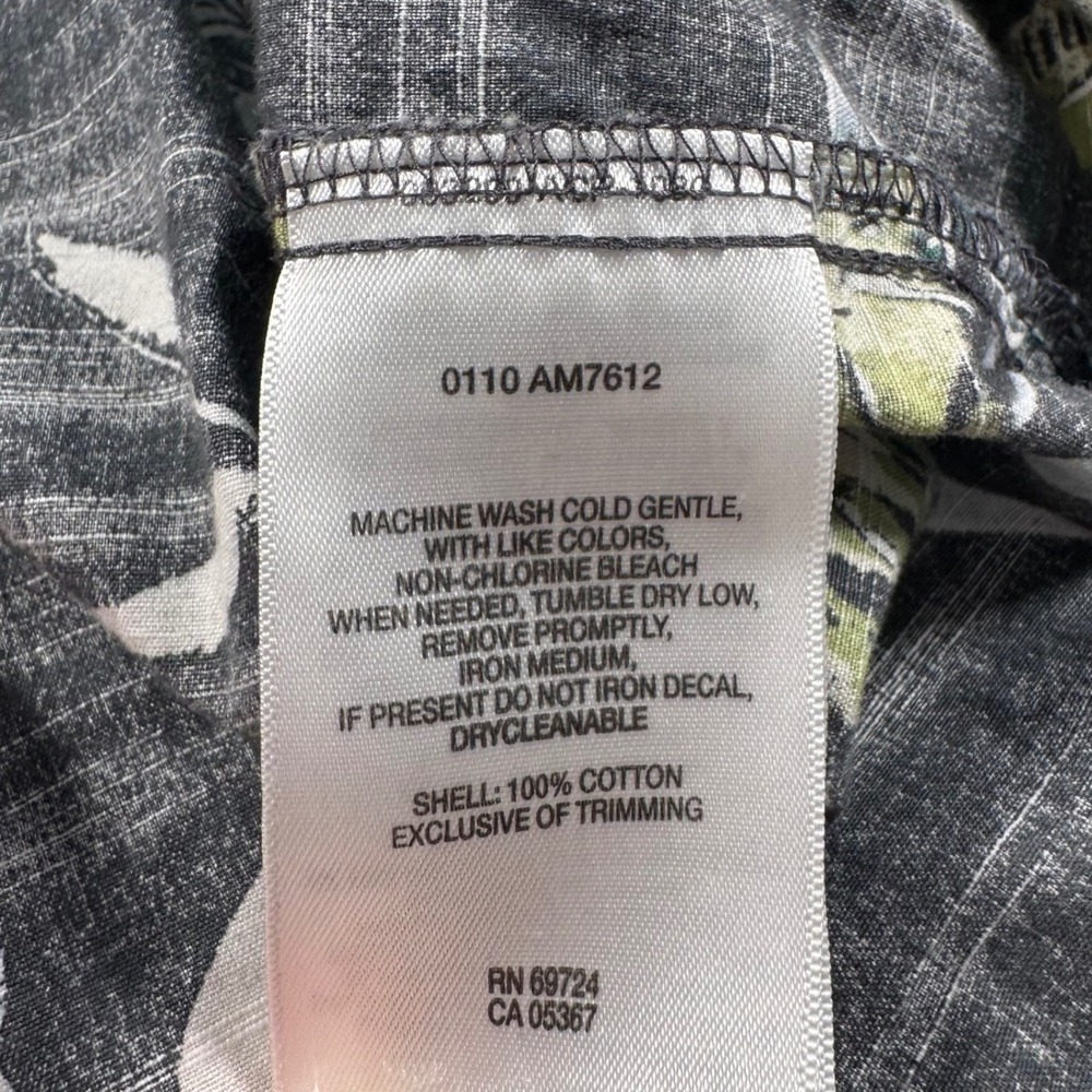 Vintage Columbia Button Down‎ Shirt Mens M Tropical Floral Hawaiian Dark Gray - Picture 8 of 11